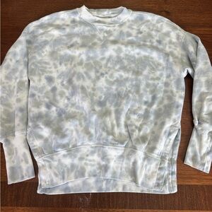 Abercrombie & Fitch Women’s Crewneck Sweater - Light Gray Blue Tie-Dye SOFT
